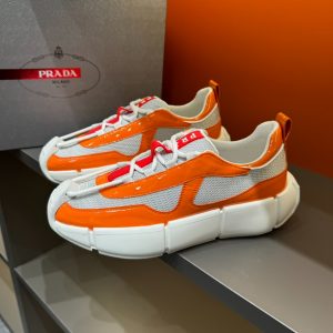 Prada Cloudbust Thunder Orange Silver Sneakers Reps 5