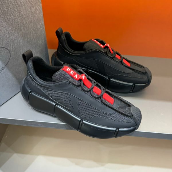 Prada Cloudbust Thunder Black Red Sneakers Reps