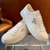 Prada Logo Brushed White Sneakers Reps