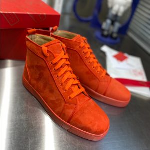 Christian Louboutin Orlato Orange Suede Sneaker Reps 2