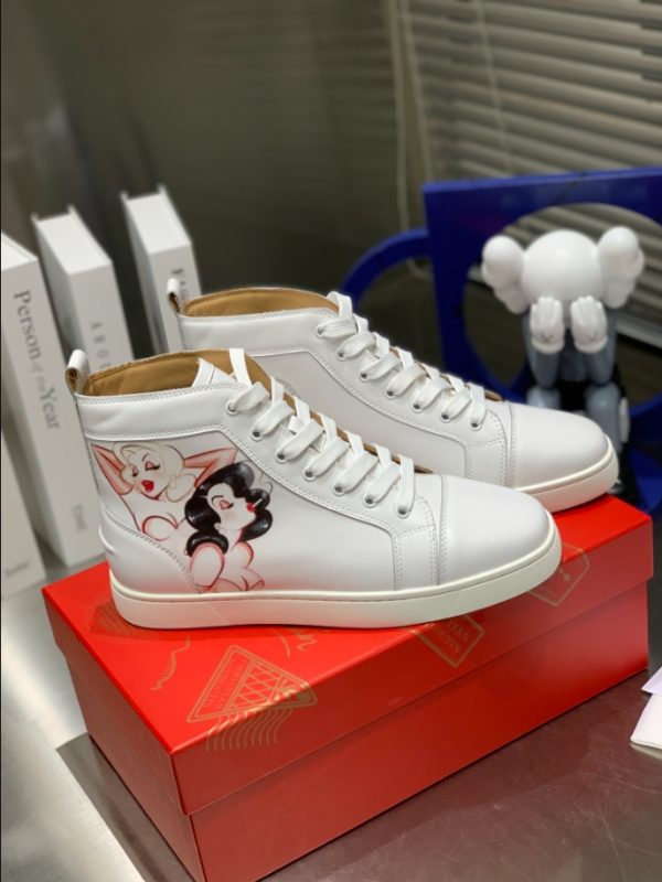 Christian Louboutin Skateboarding Shoes Men High-top White 5