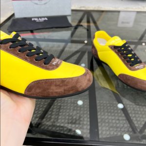 Prada Lemon Yellow Brown Sneakers Reps 4