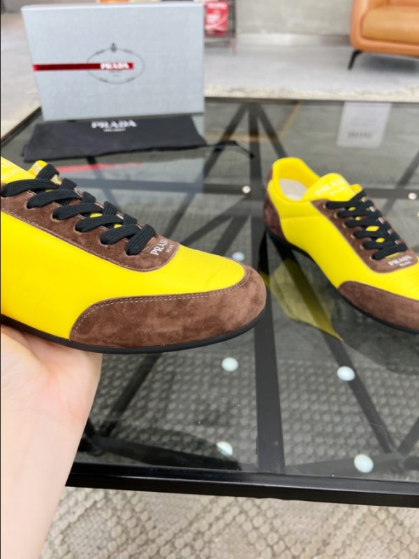 Prada Lemon Yellow Brown Sneakers Reps 4