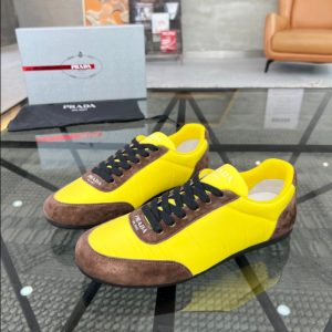 Prada Lemon Yellow Brown Sneakers Reps 3