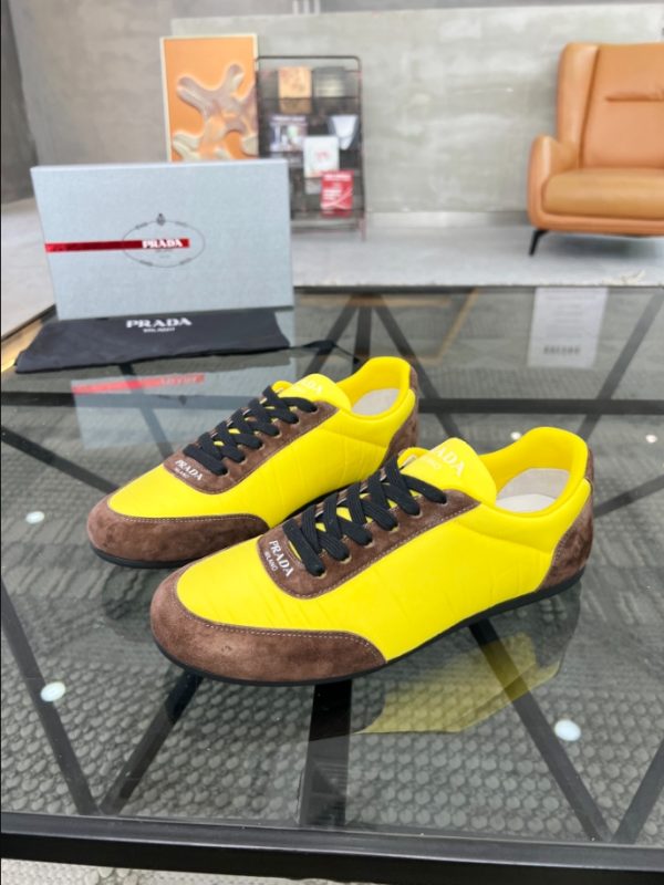 Prada Lemon Yellow Brown Sneakers Reps 3