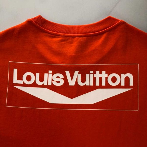 Louis Vuitton Short-Sleeved Cotton T-Shirt Orange Reps 1