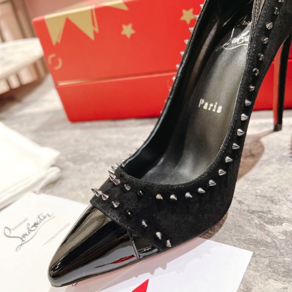 Christian Louboutin Duvette Spikes Pumps Black Reps 6