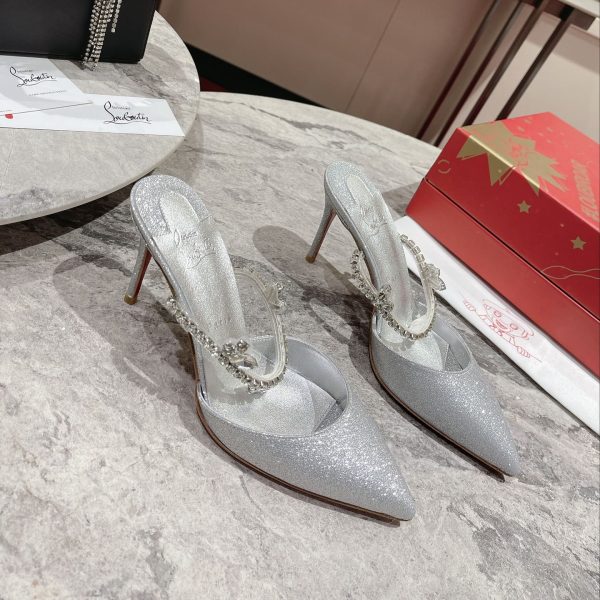 Christian Louboutin Planet Queen Mules Pumps White Reps 2