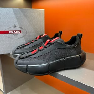 Prada Cloudbust Thunder Black Red Sneakers Reps 5