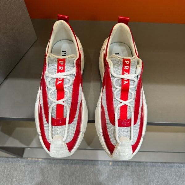 Prada Cloudbust Thunder Red Silver Sneakers Reps 5