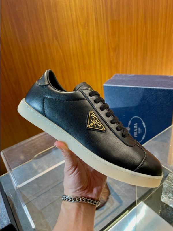 Prada Logo Brushed Black Sneakers Reps 4