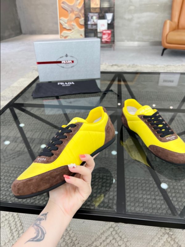 Prada Lemon Yellow Brown Sneakers Reps 5