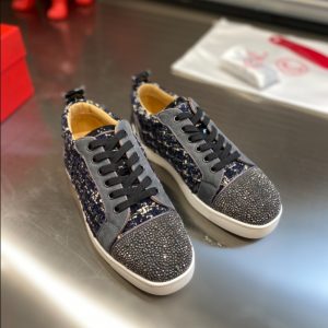 Christian Louboutin Louis Black Blue Mid Sneaker Reps 5