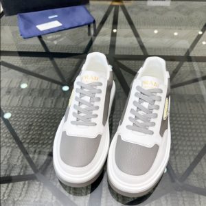 Prada Triangle-logo Beige White Sneakers Reps 4