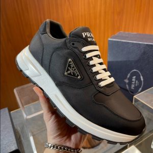 Prada Triangle-logo Re-Nylon Black Sneakers Reps 3