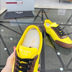 Prada Lemon Yellow Brown Sneakers Reps 6