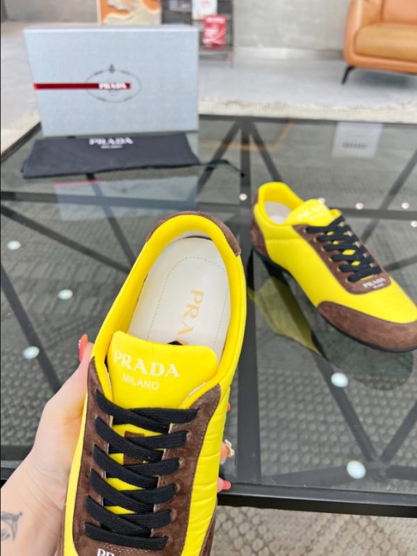 Prada Lemon Yellow Brown Sneakers Reps 6