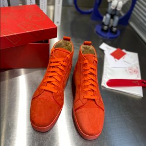 Christian Louboutin Orlato Orange Suede Sneaker Reps 6