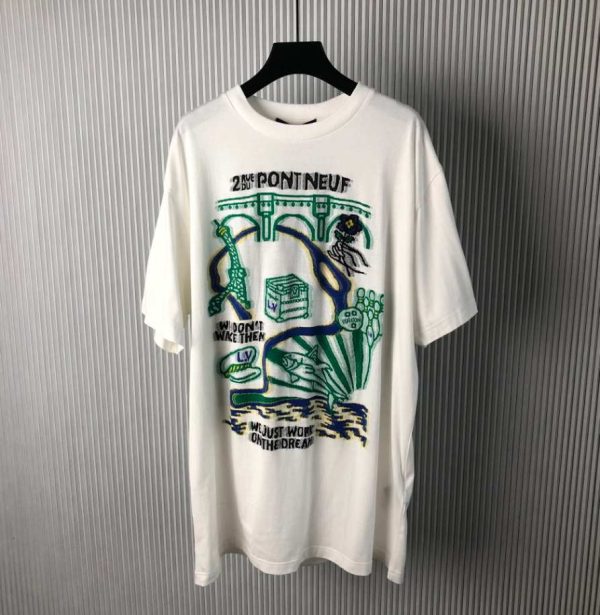 Intarsia Graphic Cotton T-Shirt 2