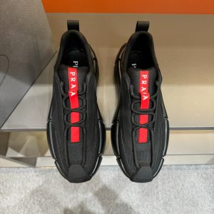 Prada Cloudbust Thunder Black Red Sneakers Reps 6