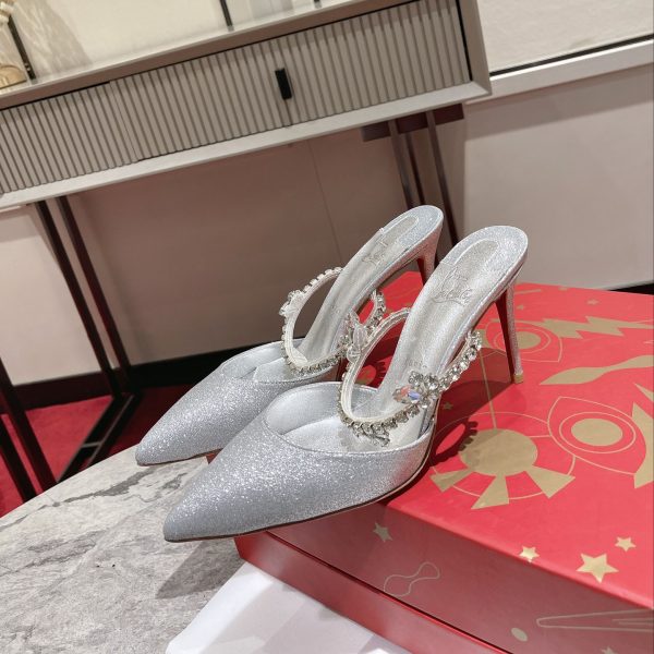 Christian Louboutin Planet Queen Mules Pumps White Reps 4