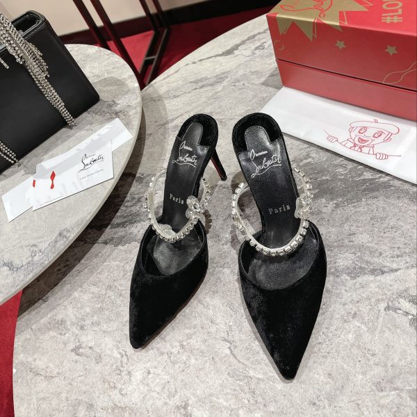 Christian Louboutin Planet Queen Mules Pumps Black Reps 4