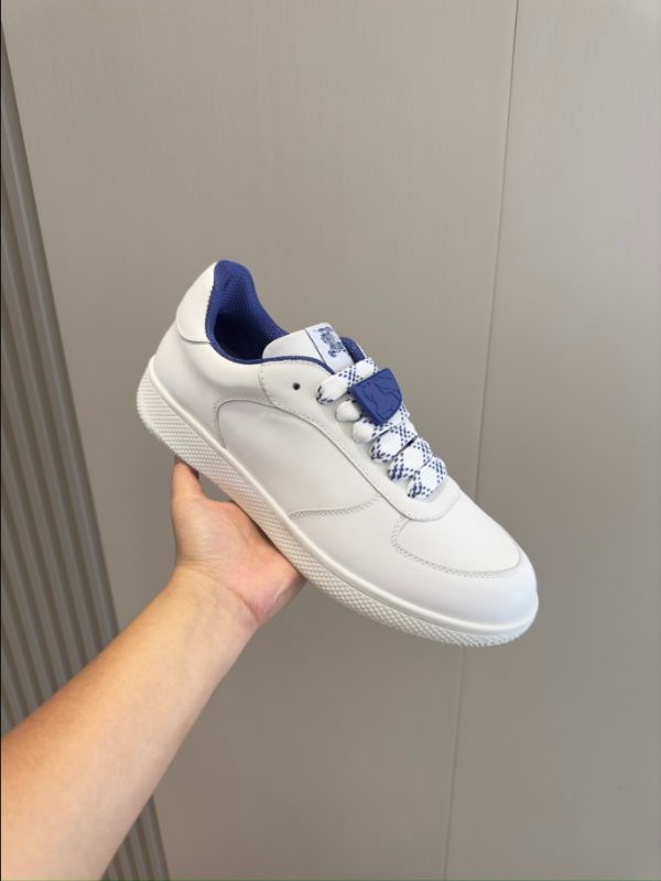 Burberry White Navy Mid Sneaker Reps 1