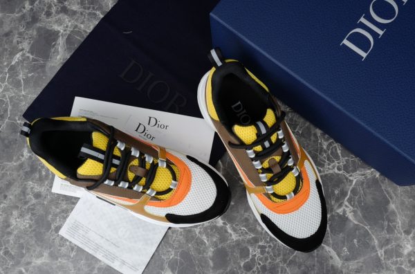 Dior B22 Yellow White Ebony Camel Sneaker Reps 2