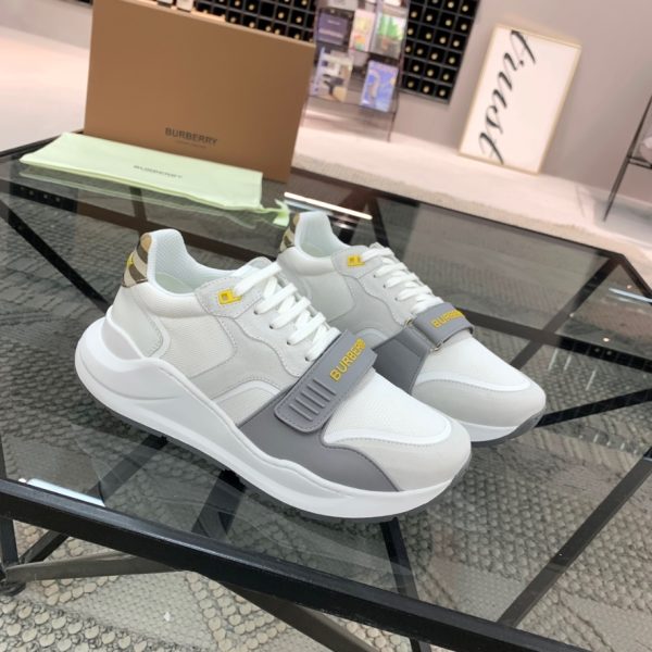 Burberry White Yellow Ramsey Sneaker Reps