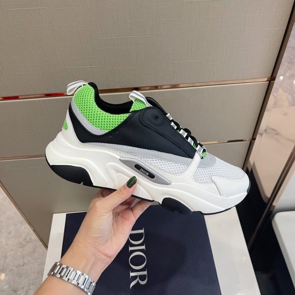 Dior B22 Technical Mesh Black White Green Sneaker Reps 3