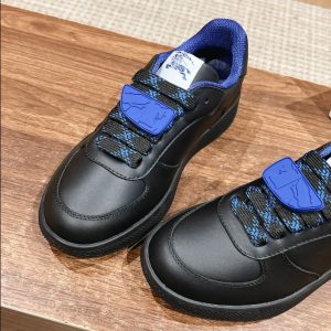 Burberry Terrace Leather Black Electric Blue Sneaker Reps 4