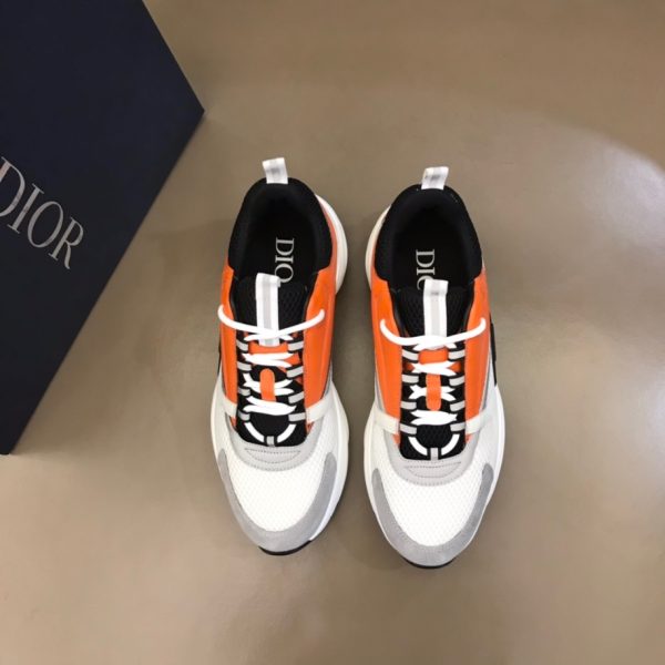 Dior B22 Technical Mesh Black White Orange Sneaker Reps 1