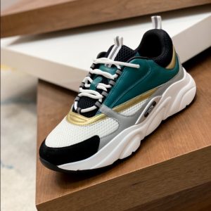 Dior B22 White Black Green Gold Sneaker Reps 2