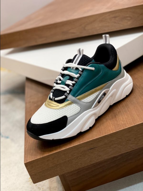 Dior B22 White Black Green Gold Sneaker Reps 2