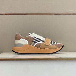 Burberry Vintage Check Leather Light Brown Sneaker Reps