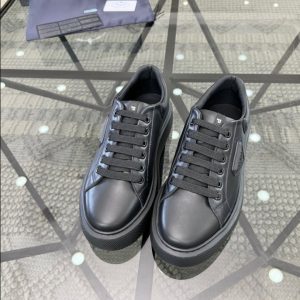 Prada Brushed Leather Black Sneakers Reps 4