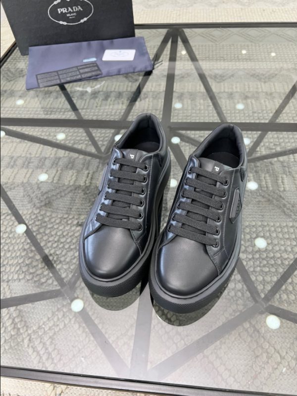 Prada Brushed Leather Black Sneakers Reps 4