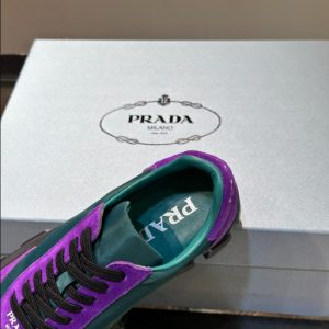 Prada Suede Lace-up Purple Blue Sneakers Reps 1