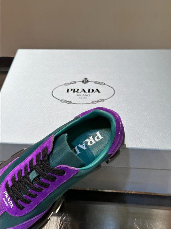 Prada Suede Lace-up Purple Blue Sneakers Reps 1