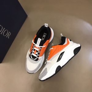 Dior B22 Technical Mesh Black White Orange Sneaker Reps 2