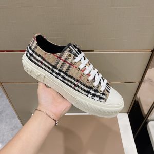 Burberry Beige Check Cotton Sneaker Reps 2