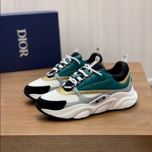 Dior B22 White Black Green Gold Sneaker Reps 5