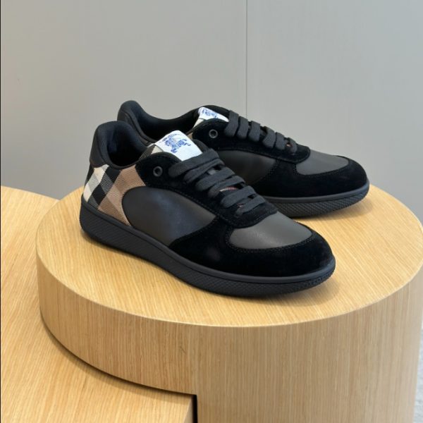 Burberry Suede And House Check ‘Black’ Sneaker Reps