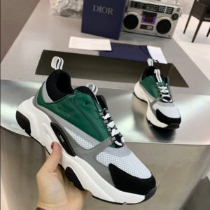 Dior B22 White Black Green Mesh Sneaker Reps 1