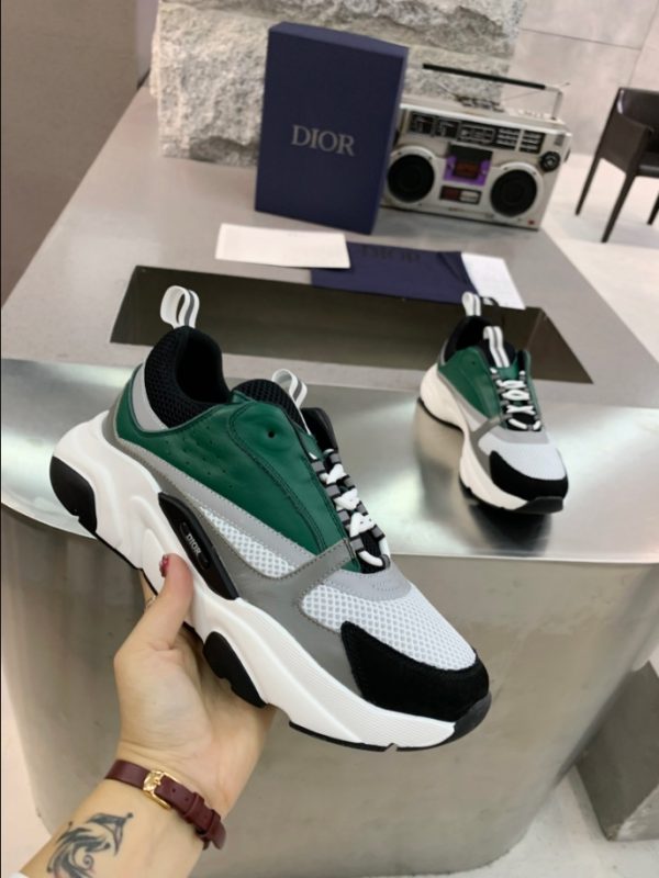 Dior B22 White Black Green Mesh Sneaker Reps 1