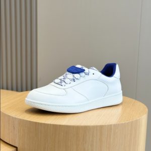 Burberry White Navy Mid Sneaker Reps 2