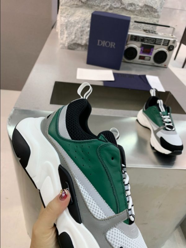 Dior B22 White Black Green Mesh Sneaker Reps 3