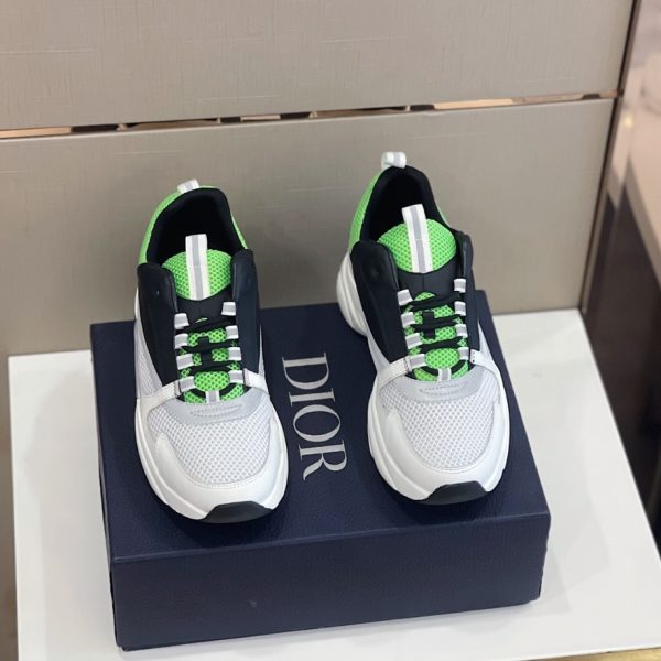 Dior B22 Technical Mesh Black White Green Sneaker Reps 2