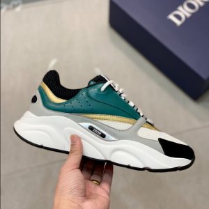 Dior B22 White Black Green Gold Sneaker Reps 4