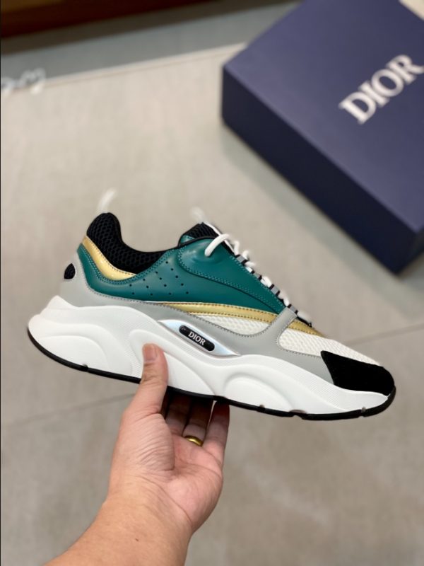 Dior B22 White Black Green Gold Sneaker Reps 4